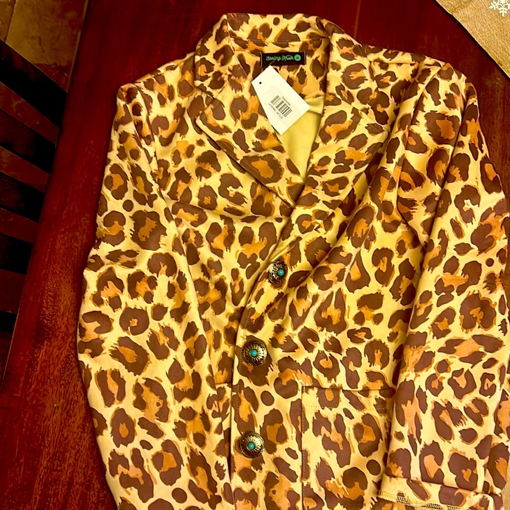 New with tags leopard blazer